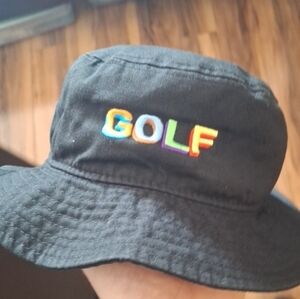 Tyler The Creator GOLF WANG Black Bucket Hat with GOLF Embroidery